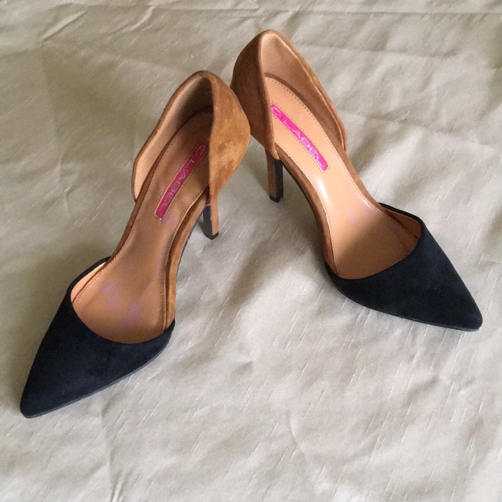 Sexy Brown & Black Suede Heels