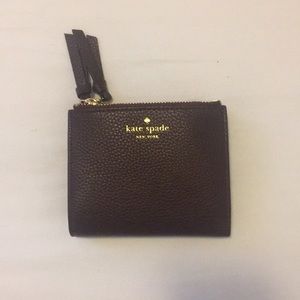 Kate spade pebbled leather mahogany small Wallet!