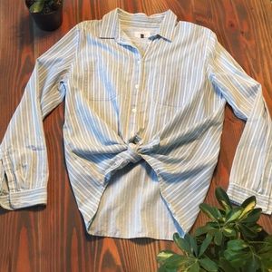 Loft Seersucker Button Up