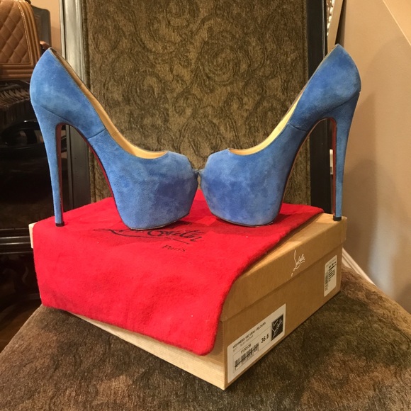 36.5 Christian Louboutin Blue Suede - Picture 3 of 4