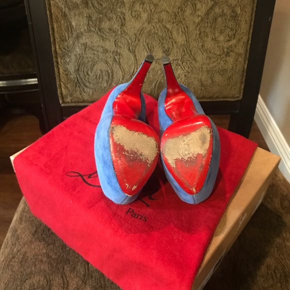 36.5 Christian Louboutin Blue Suede - Picture 4 of 4
