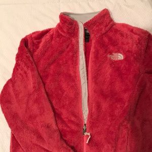 Fuzzy pink North Face jacket!
