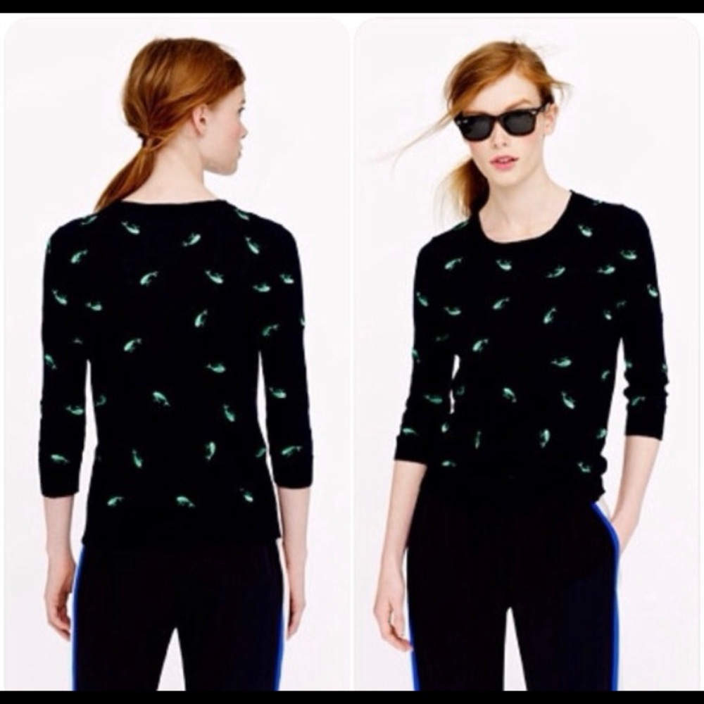 3/4 length 100% linen whale J. Crew top