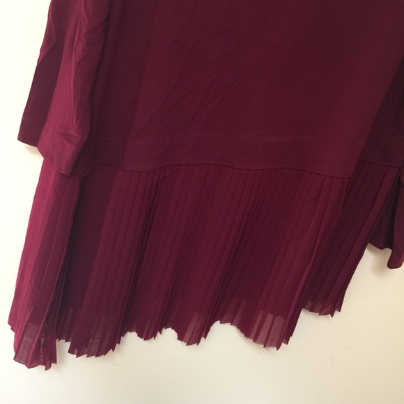 SOFT SURROUNDINGS Burgundy Asymmetrical Tunic Top - Picture 3 of 8