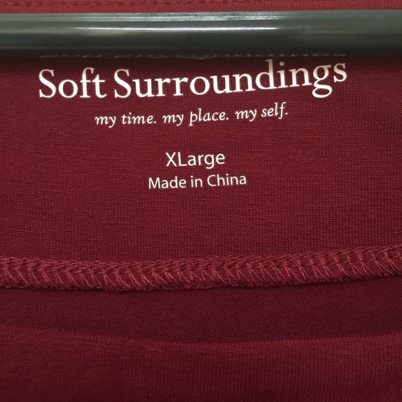 SOFT SURROUNDINGS Burgundy Asymmetrical Tunic Top - Picture 5 of 8