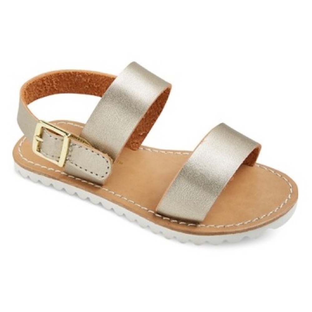 Little Girls Gold Patina Sandal