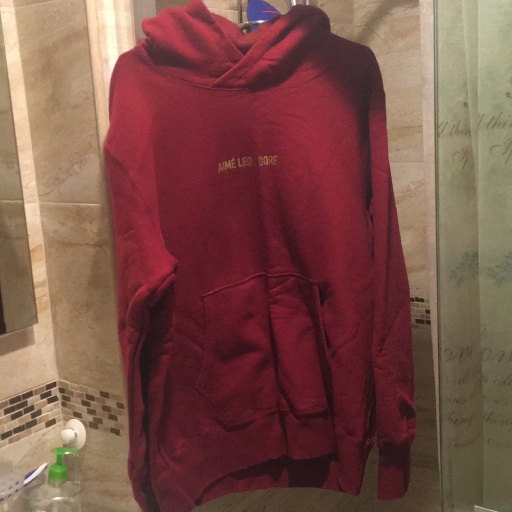 AIME LEON DORE 20OZ HOODIE RED FOLD FOIL BRANDING