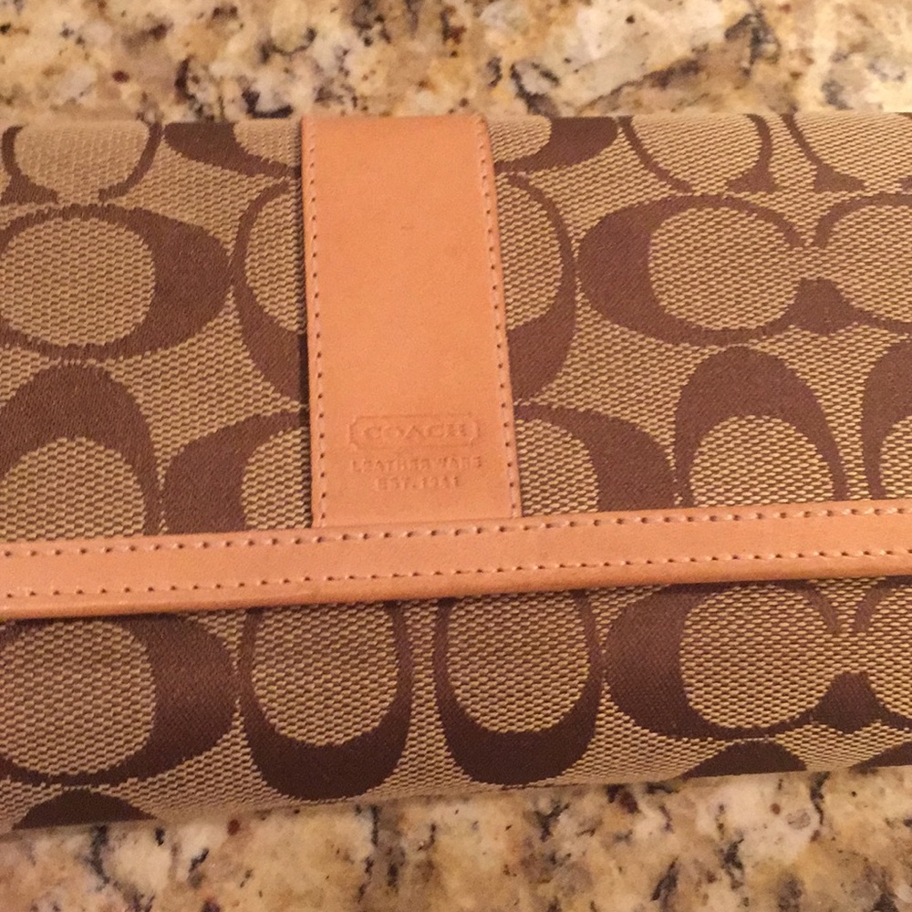 Coach wallet with coach check holder USED LIKE NEW