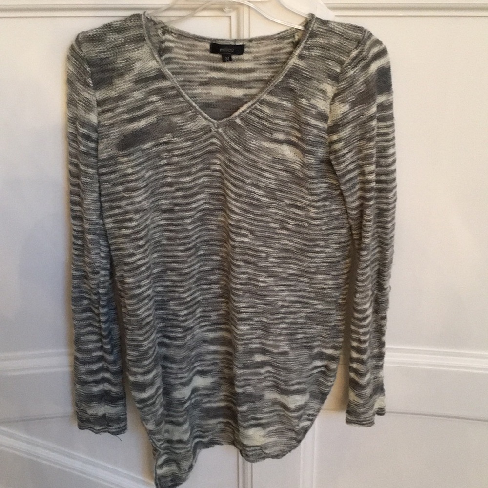 LF millau Striped Sweater with Asymmetrical Front