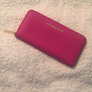 Michael Kors Pink Zip Around Wallet