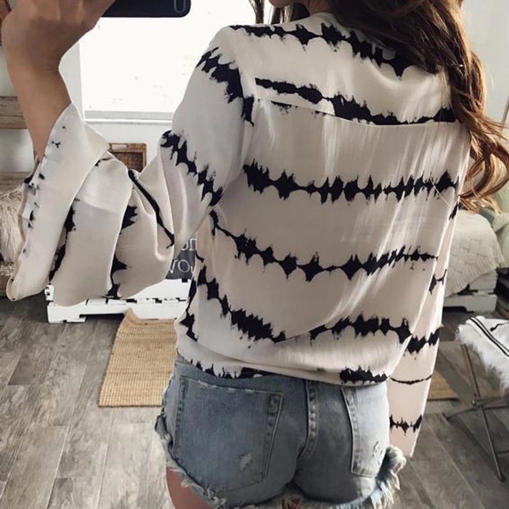 Restocked! Sexy Black & White criss cross top - Picture 2 of 5
