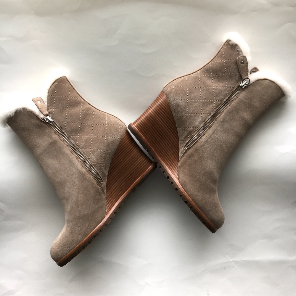 Michael Kors Whitaker wedge dark khaki boots - Picture 3 of 7
