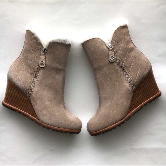 Michael Kors Whitaker wedge dark khaki boots - Picture 2 of 7
