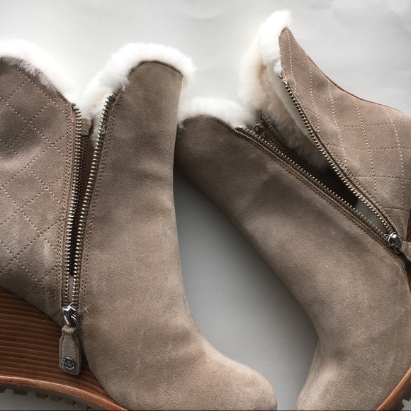 Michael Kors Whitaker wedge dark khaki boots - Picture 5 of 7