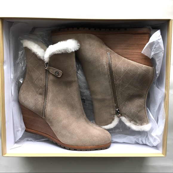 Michael Kors Whitaker wedge dark khaki boots - Picture 6 of 7