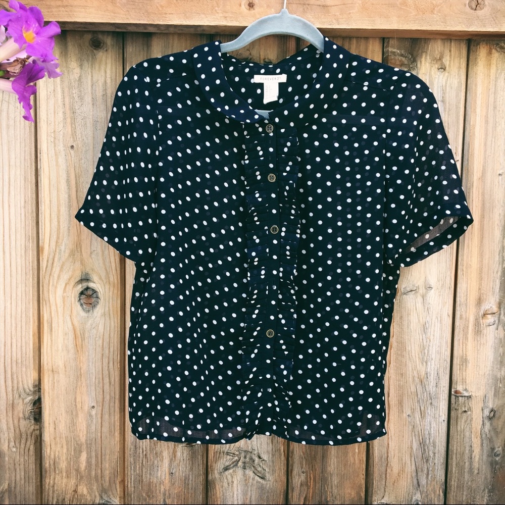 Polka dot Peter Pan collar blouse
