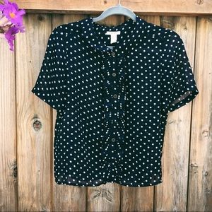 Polka dot Peter Pan collar blouse