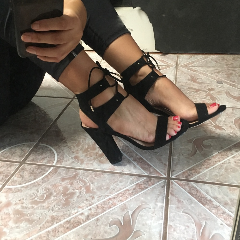 Black heeled sandals