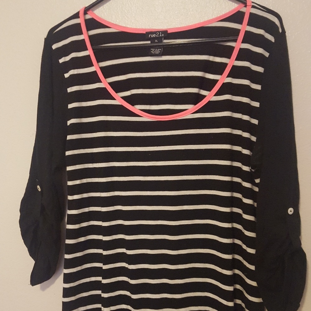 Rue 21 striped tunic top sz XL