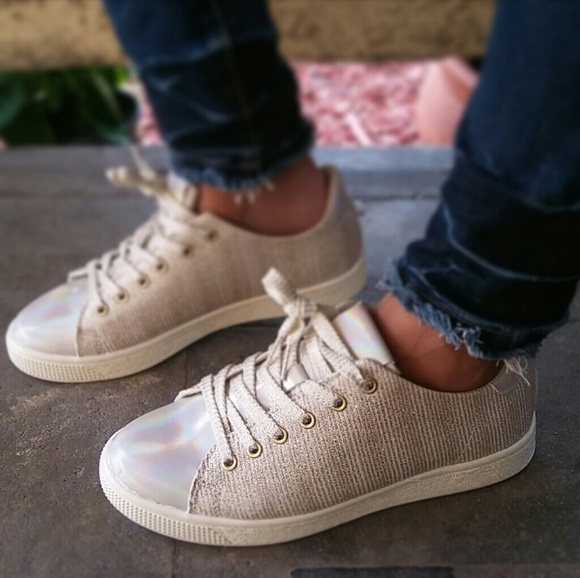LAST CHANCE!!//The Travis// Gold Glitter Sneaker - Picture 3 of 4