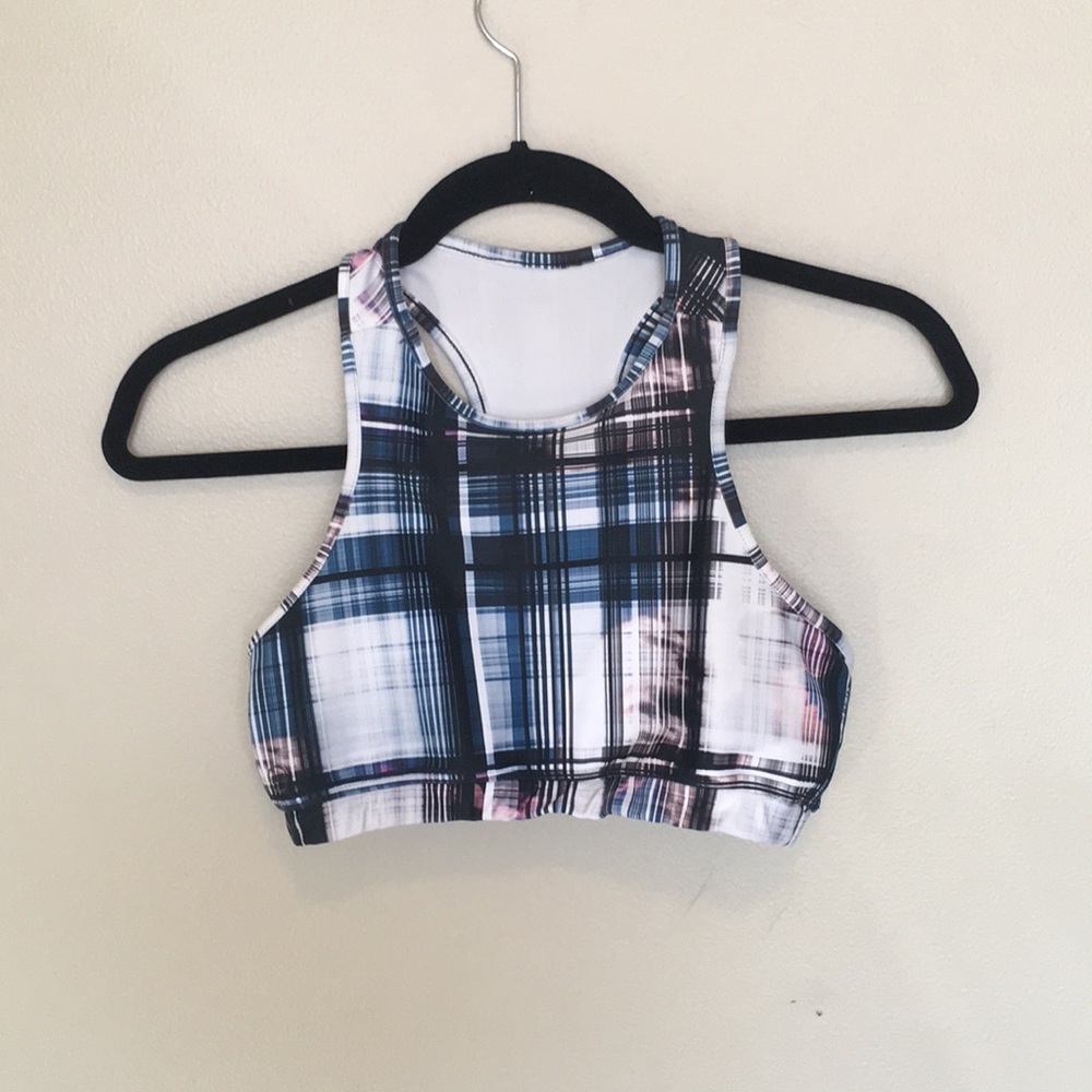 Plaid crop sports bra 💪