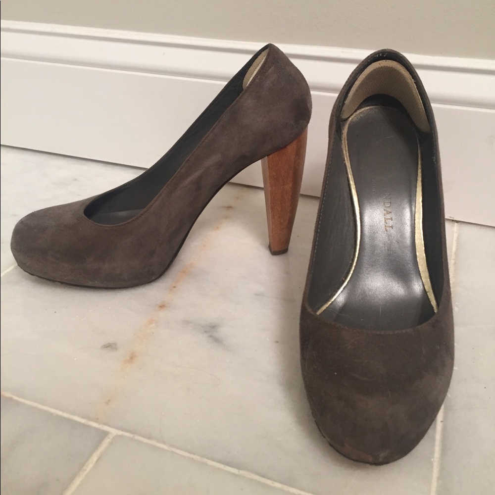 Loeffler Randal grey Italian pumps suede