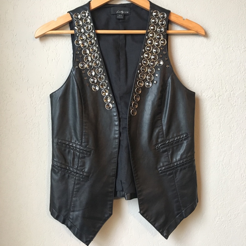 Embellished Leather Vest