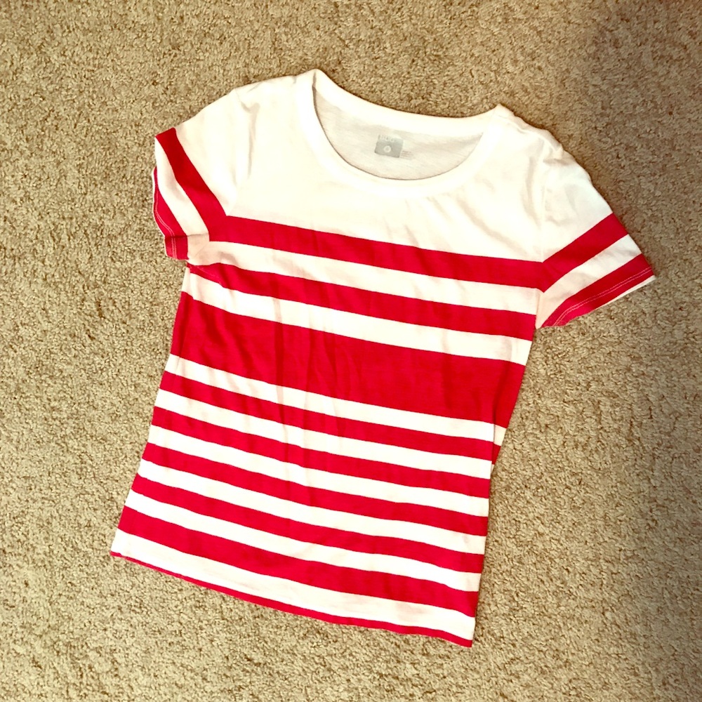 Red & White Striped Crop Top