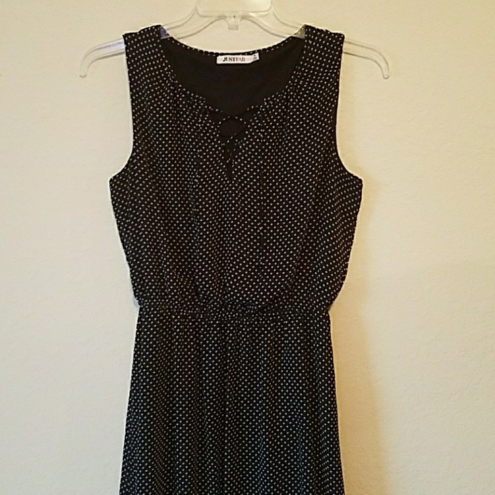 Black and white polka dot dress