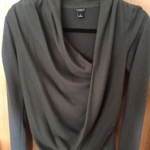 Gray Ann Taylor draped top.