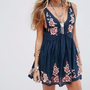 Free People Embroidered Aida Slip Dress