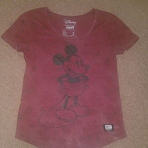 maroon neff Mickey Mouse t-shirt