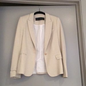 Cream/gold Zara blazer