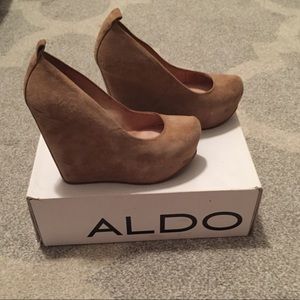 Aldo - winter wedges in cognac