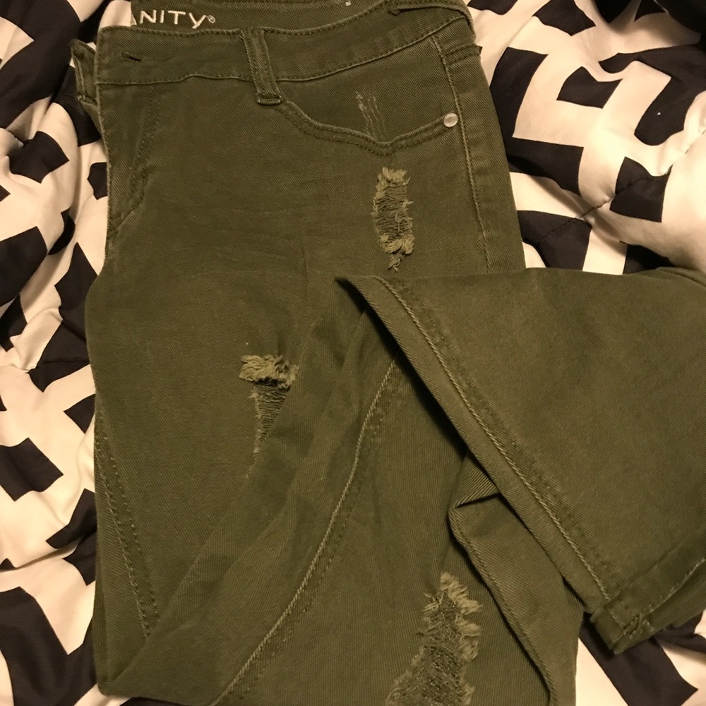 Vanity olive color jeans