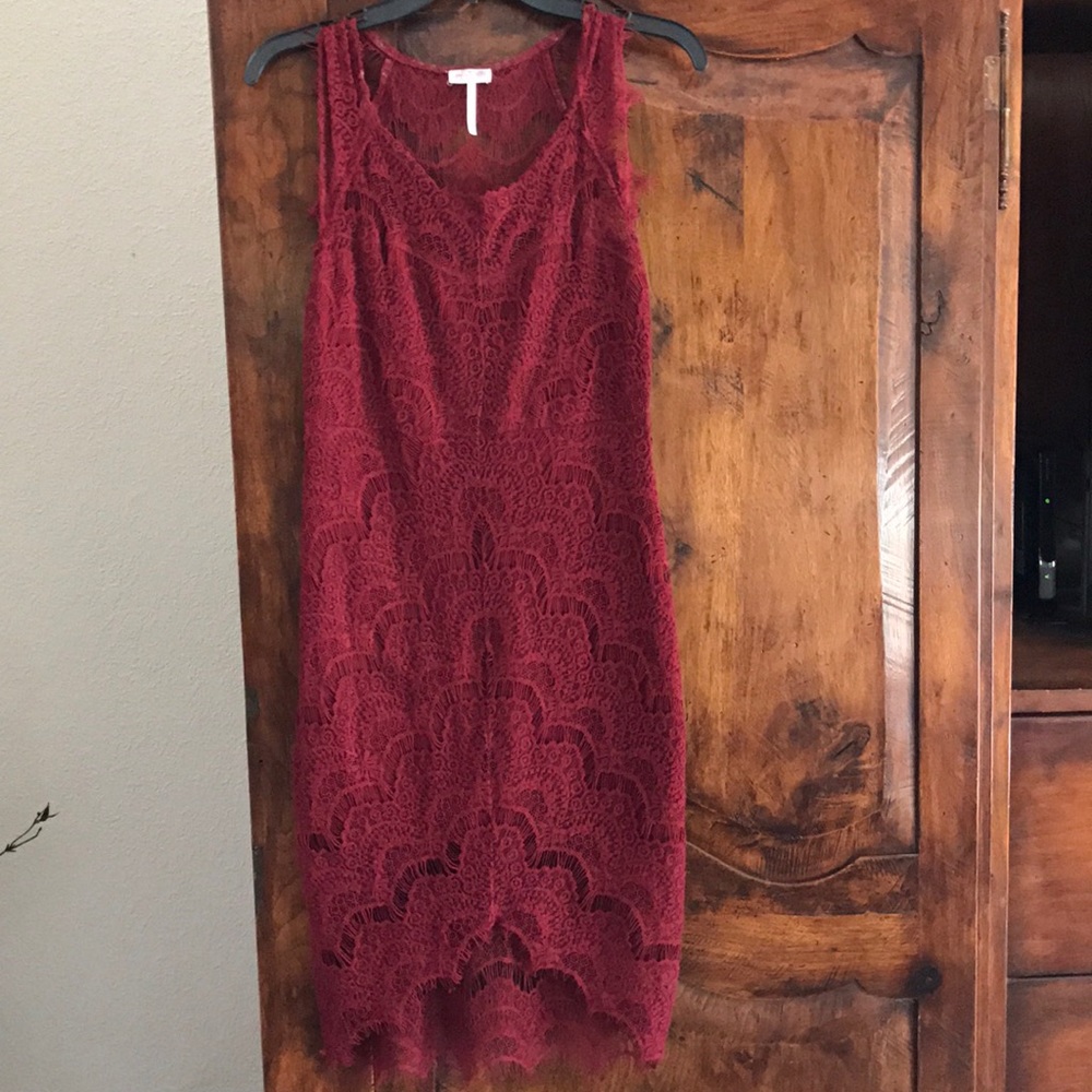 Free People lace red dress. Never worn!