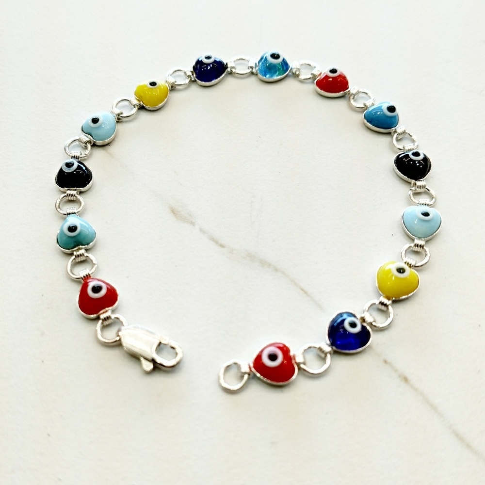 Heart shaped Evil Eye bracelet