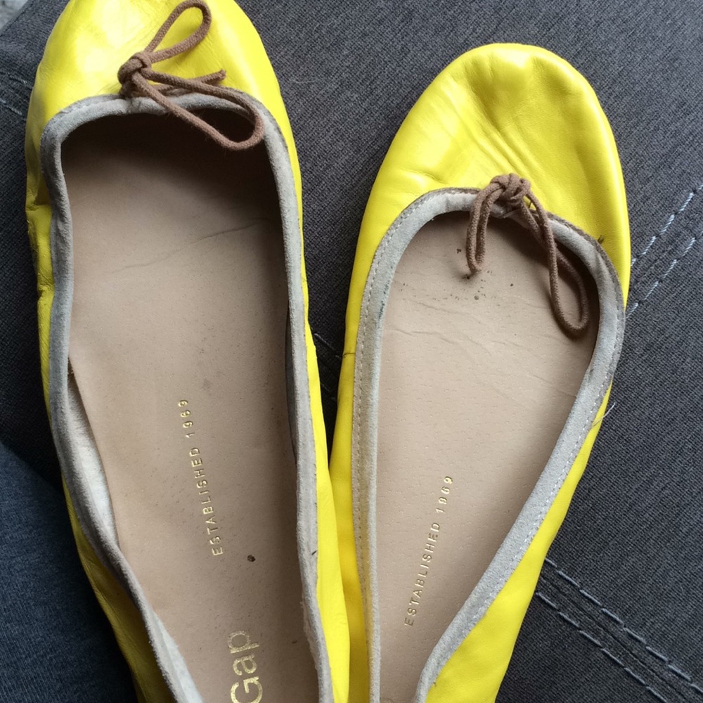 Yellow ballet flats