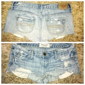 A&F denim shorty shorts
