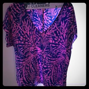 Fun Lilly Pulitzer zebra silk top! Never worn!