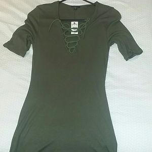 Olive green Express top size medium NWT