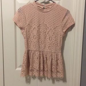 Pink Peplum Francesca's Shirt