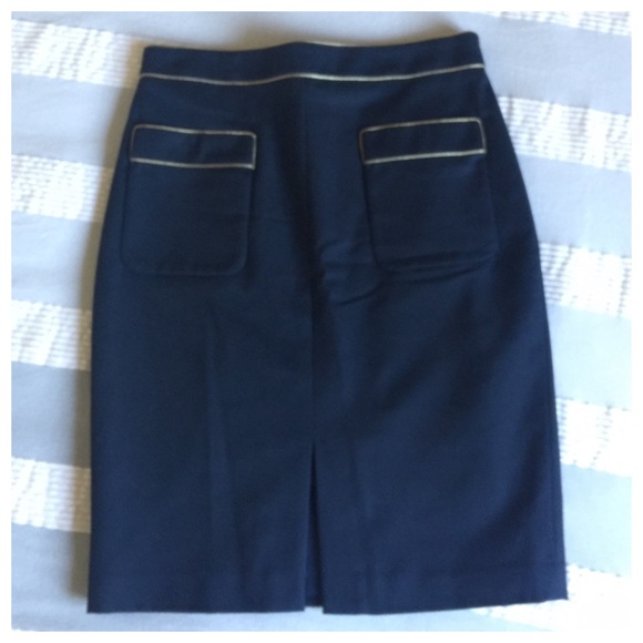 Club Monaco Dresses & Skirts - Club Monaco navy and gold trim pencil skirt