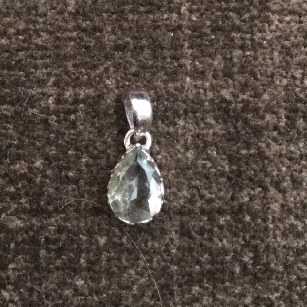 Green Amethyst Pendant Sterling Silver