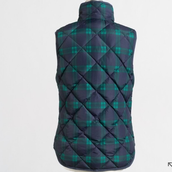 NWT J. Crew navy and green plaid vest - Picture 2 of 5