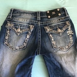 Rose Patterned Miss Me Jeans