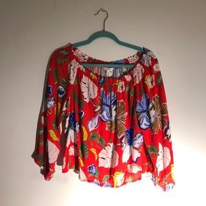 RED OFF THE SHOULDER TOP