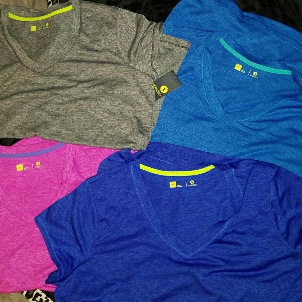 🆕️sale! Bundle of 4 moisture wick v neck shirts