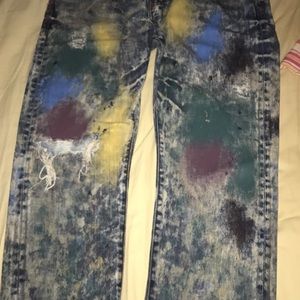 Denim & supply paint splatter jeans