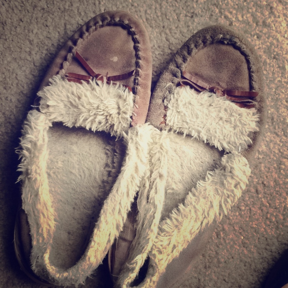 Well worn bedroom slippers